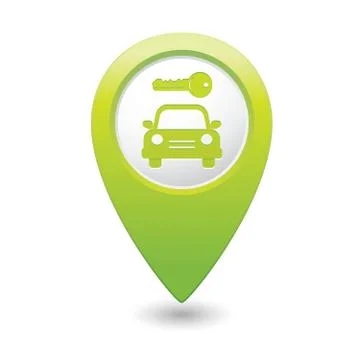 Parking symbol map pointer green Stock Illustration