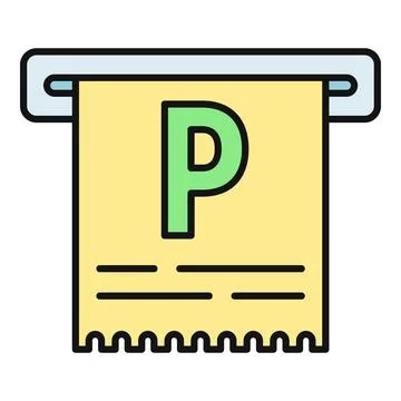 Parking ticket dispensing from meter machine concept Stock Illustration