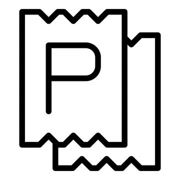 Parking ticket icon outline vector. Car park Ilustração Stock