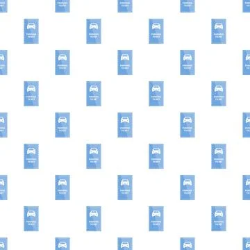 Parking ticket icon pattern repeating blue background Stockillustratie