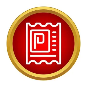 Parking ticket icon in red circle button Illustrazione stock