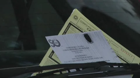 Parking Ticket, Italy Stock Footage 8907670