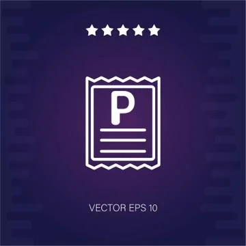 Parking ticket vector icon Illustrazione stock