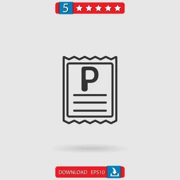 Parking ticket vector icon Stock Illustration