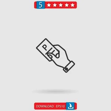 Parking ticket vector icon Stock Illustration