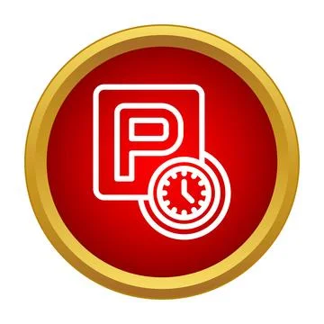 Parking time limit clock warning icon Stock Illustration