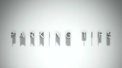 Parking tips 3D title animation white text on a white background Stock Footage 299648233