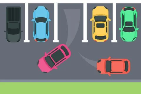 Parking top view. 스톡 일러스트