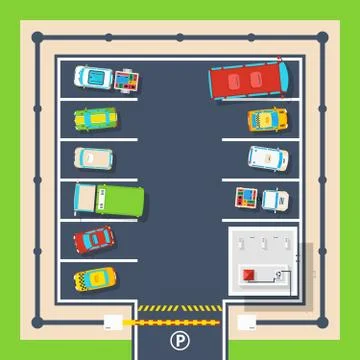 Parking Top View Poster Ilustración de archivo