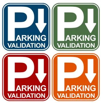 Parking validation sign Stock Illustration