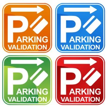 Parking validation ticket sign Stock Illustration