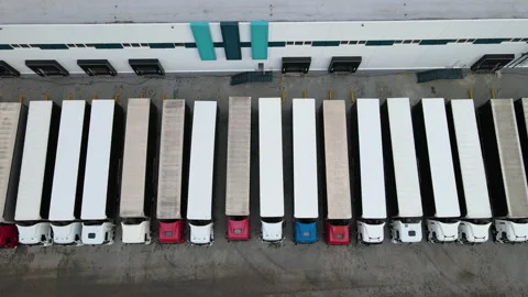 Parking for vans in the logistics complex Video stock 235716894
