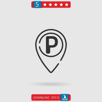 Parking vector icon Illustrazione stock