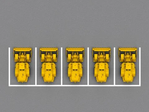 Parking wheel loader Stock Illustration