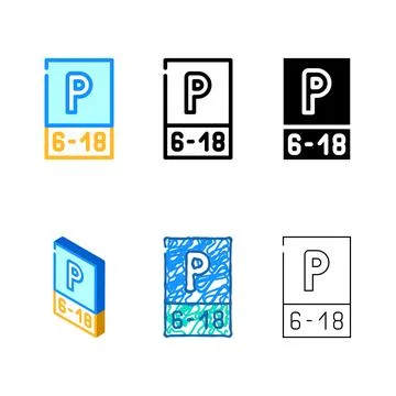 Parking working concepts time mark color icon vector Ilustración de archivo
