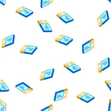 Parking working time mark isometric icon seamless pattern Stock Illustration