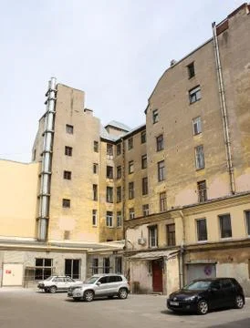 Parking in the yard. 库存照片