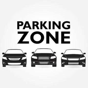 Parking zone design isolated on white background. Vector illustration of cars. Stock Illustration