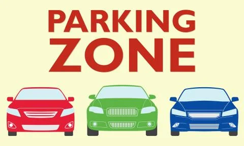 Parking zone design. Vector illustration of colorful cars. Stock Illustration