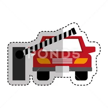 Parking zone entrance barricade Stock Illustration