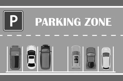 Parking zone top view. Stock Illustration