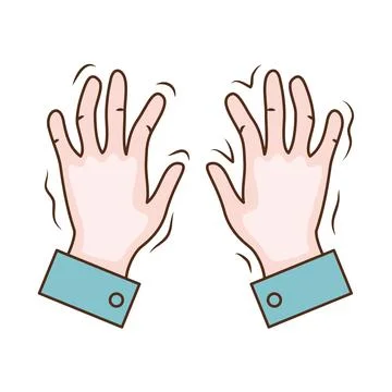 Parkinson hands shaking Stock Illustration