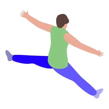 Parkour athlete performing a split jump with open arms 스톡 일러스트