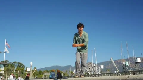 Parkour Athlete Performs Walking Back Flip Stock Footage 22117365