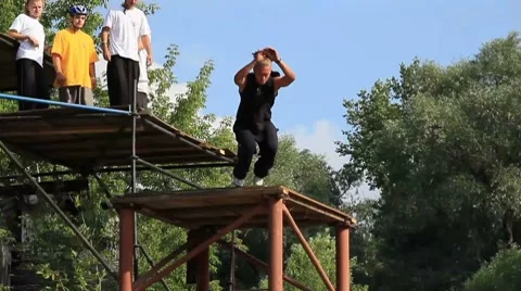 Parkour jump Stock Footage 7752553