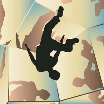 Parkour mirrors Stock-Illustration