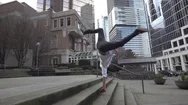 Parkour Vancouver City Slow Motion Flips Stock Footage
