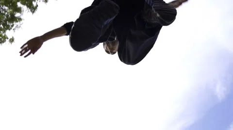 Parkour wall jump Stock Footage 22675279