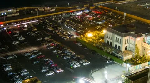 Parkplatz at Friday Night Stock Footage 12344522