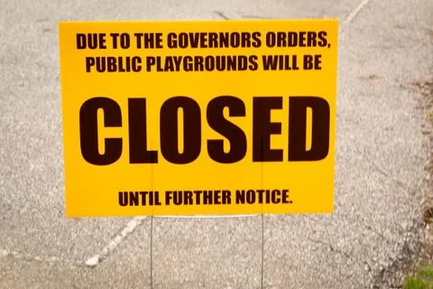Parks Closure sign in Cleveland, Ohio Stock Photos