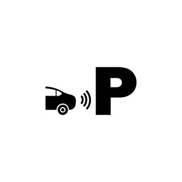 Parktronic Sensor. Parking Assist Flat Vector Icon Stock Illustration