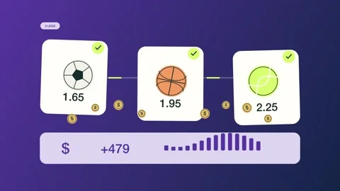 Parlay betting chain breaks as one sports selection loses 库存影片 346168450
