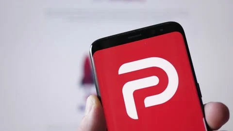 Parler app on a Smartphone and Computer Screen Stock Footage 152117603