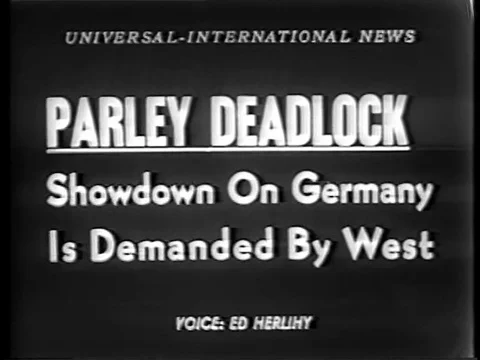Parley Deadlock - Big 4 Parleys move to East Berlin Red Embassy 1954 Stock Footage 82985066