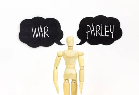 Parley instead war symbol. Concept words Parley and War on beautiful black .. Fotos de archivo