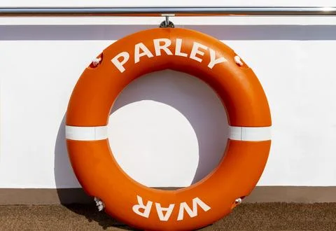 Parley instead war symbol. Concept words Parley and War on beautiful orange.. Fotos de archivo