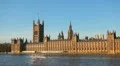 Parliament Building and Big Ben Clock Tower in London, England, Thames River HD Footage