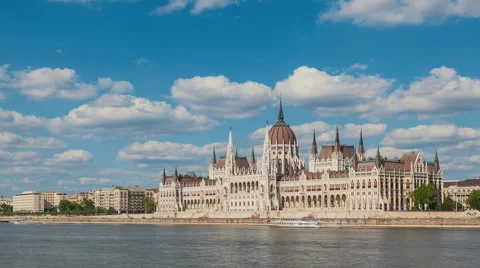 The Parliament Building in Budapest in Time Lapse, Hungary Stock Footage 67484702