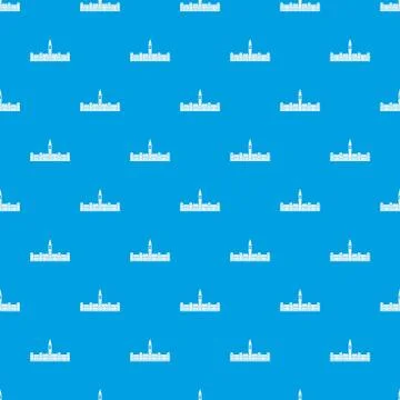 Parliament Building of Canada pattern seamless blue Stock Illustration