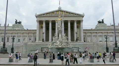 The parliament building in Vienna Stock Footage 66377053