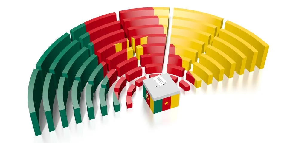 Parliament election in Cameroon - 3D rendering Stock Illustration