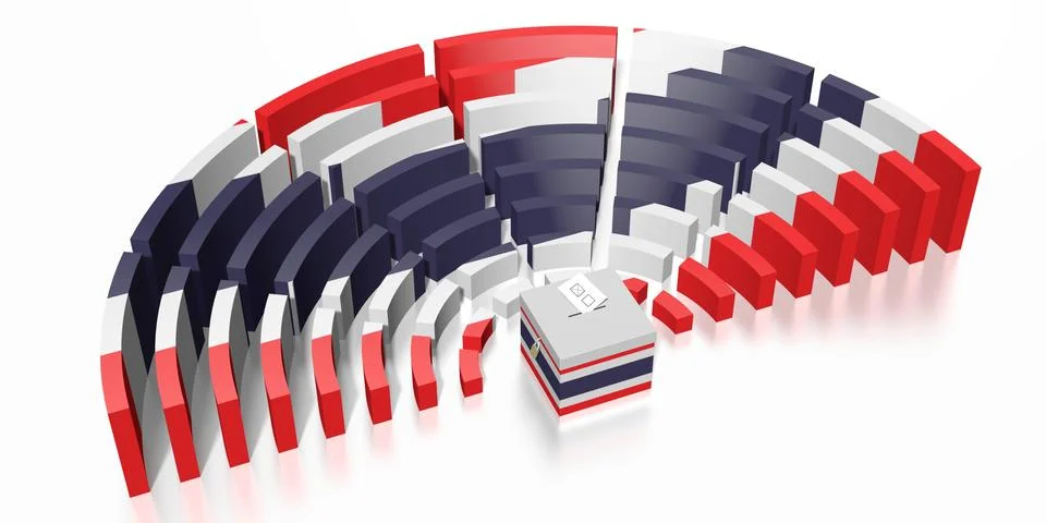 Parliament election in Thailand - 3D rendering Ilustração Stock