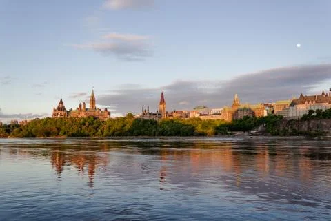 Parliament Hill Canada Ottawa at the golden hour Stock Photos