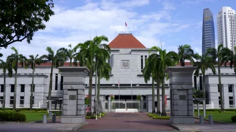 Parliament House of Singapore, public building and a cultural landmark Stock Footage