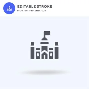 Parliament icon vector, filled flat sign, solid pictogram isolated on white,  Illustrazione stock