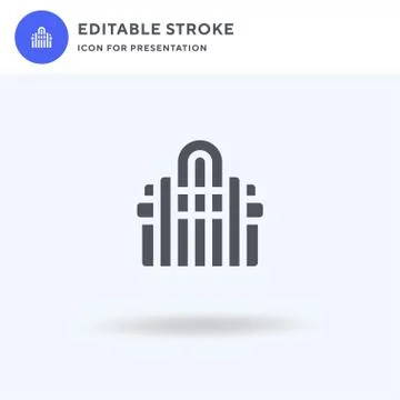 Parliament icon vector, filled flat sign, solid pictogram isolated on white Stock Illustration